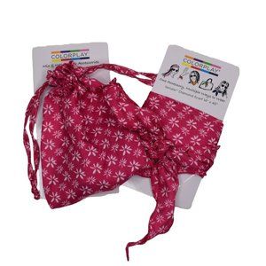 ColorPlay Scarf Versatie Diamond 14" x 45" And Jewelry Pouch Pink Floral New